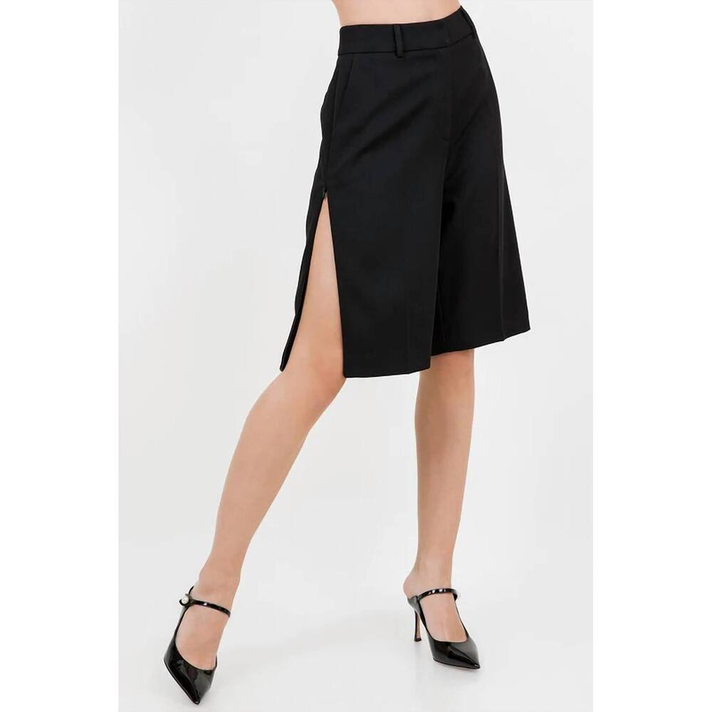 NEW WHITEROOM+CACTUS tessa side-slit knee-length tailored shorts in black